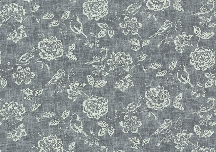 Bird Garden, Charcoal - Twist&Fit Roman Blind - Image 7